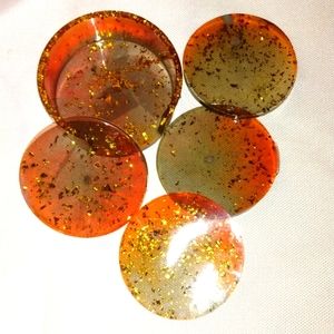 Red sparkle coaster set